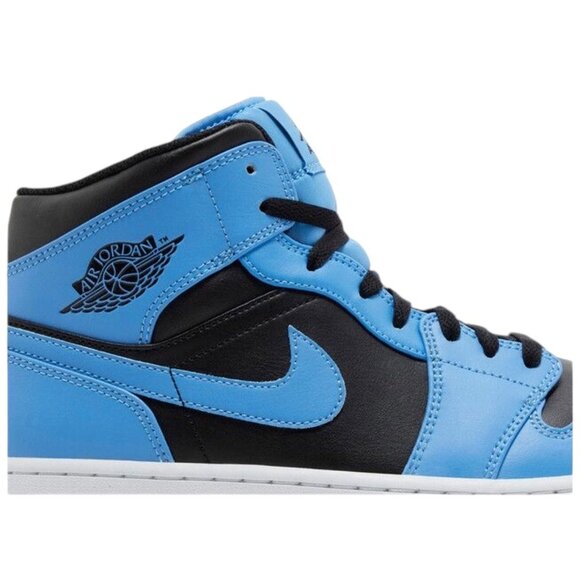 Air Jordan 1 Mid University Blue/Black Mens Retro Basketball Shoes DQ8426 401 - Picture 3 of 7